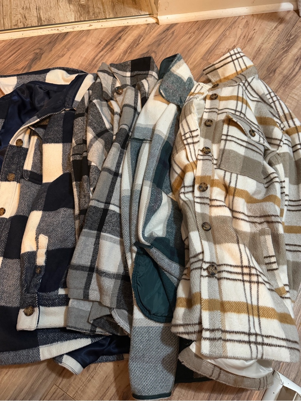 Men's Plaid Wool-Blend Shacket Jacket - Multiple Color Options